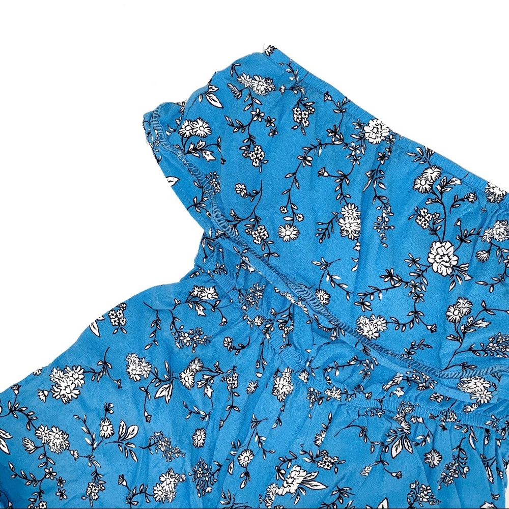 Cotton On Strapless Blue Floral Print Romper - Picture 3 of 6